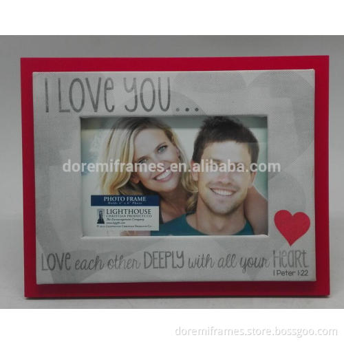 Wood Photo Frame With engraving logo on leather